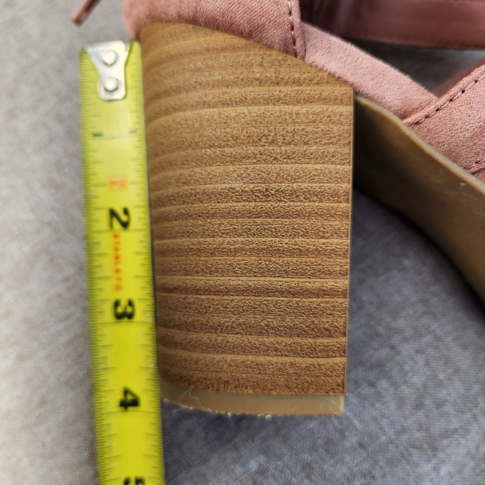 Lauren Conrad mauve pink suede open toe boots Size 8.5 - Picture 14 of 16